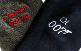 Beautiful Embroidered Personalised Socks
